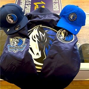 New Dallas mavericks bomber jacket and hats